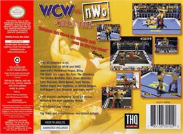 Box back cover for WCW vs. NWO: World Tour on the Nintendo N64.