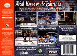 Box back cover for WWF No Mercy on the Nintendo N64.