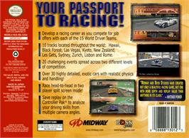 Box back cover for World Driver Championship on the Nintendo N64.