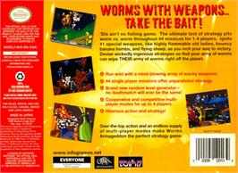 Box back cover for Worms Armageddon on the Nintendo N64.