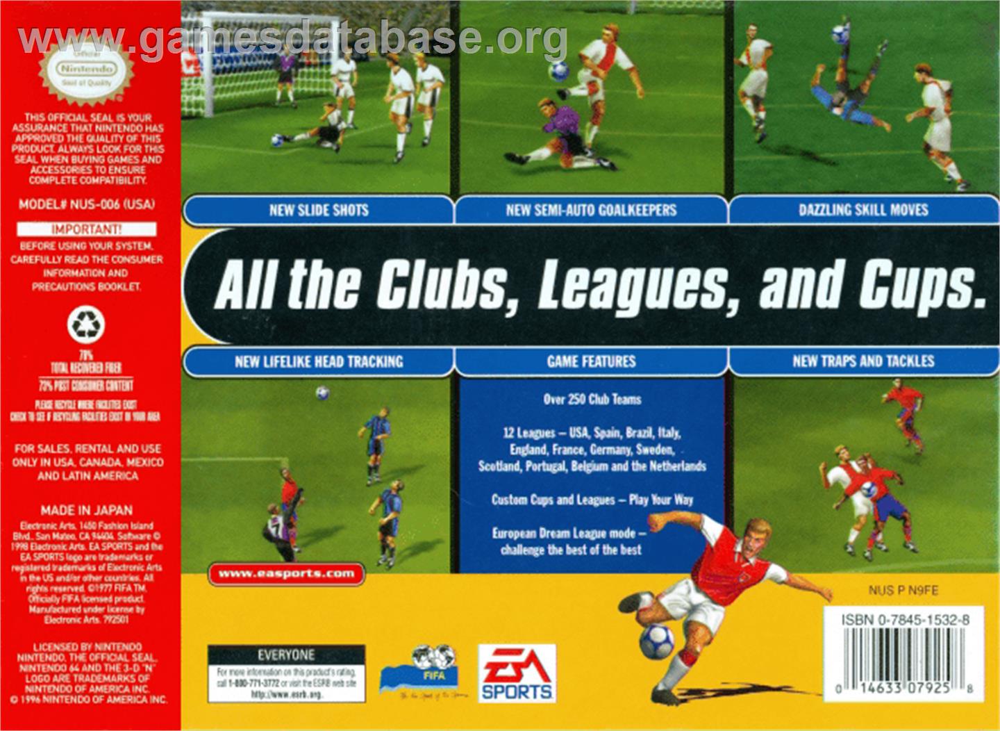 FIFA 99 - Nintendo N64 - Artwork - Box Back