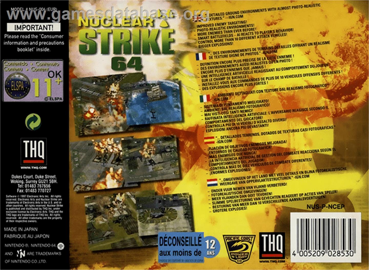 Nuclear Strike 64 - Nintendo N64 - Artwork - Box Back