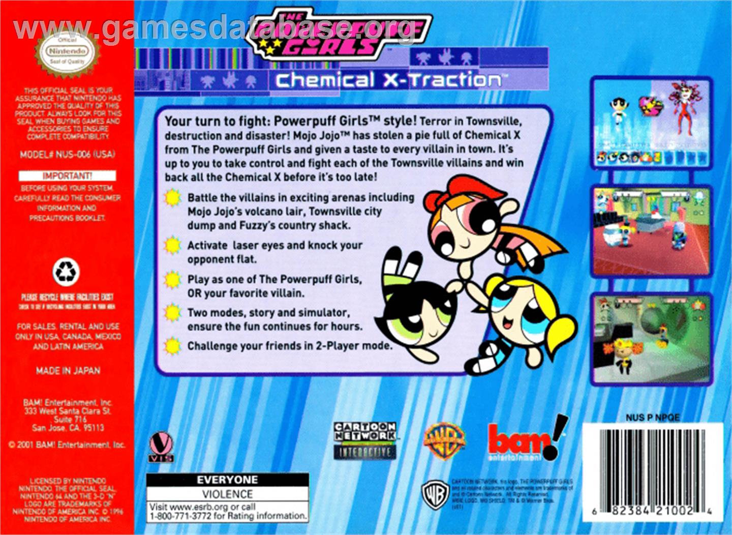 Powerpuff Girls: Chemical X-Traction - Nintendo N64 - Artwork - Box Back