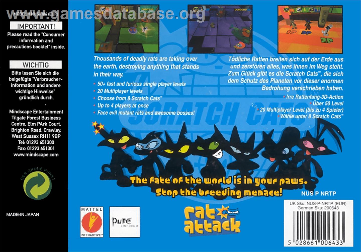 Rat Attack - Nintendo N64 - Artwork - Box Back