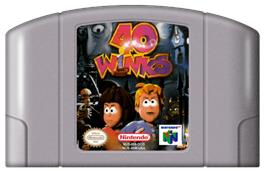Cartridge artwork for 40 Winks on the Nintendo N64.