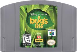 Cartridge artwork for A Bug's Life on the Nintendo N64.