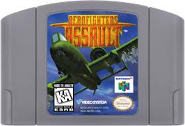 Cartridge artwork for Aero Fighters Assault on the Nintendo N64.