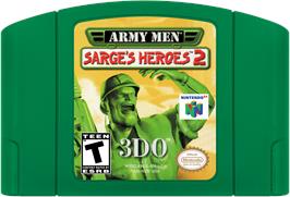 Cartridge artwork for Army Men: Sarge's Heroes 2 on the Nintendo N64.