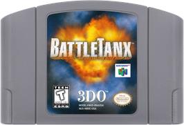 Cartridge artwork for BattleTanx: Global Assault on the Nintendo N64.