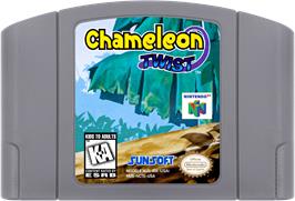 Cartridge artwork for Chameleon Twist on the Nintendo N64.