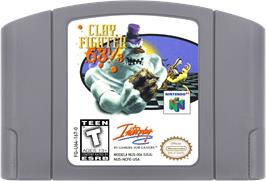 Cartridge artwork for Clay Fighter 63 1/3 on the Nintendo N64.