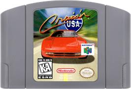 Cartridge artwork for Cruis'n USA on the Nintendo N64.