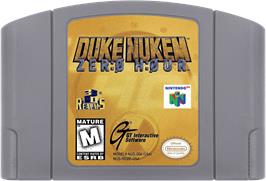Cartridge artwork for Duke Nukem: Zero Hour on the Nintendo N64.