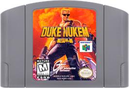 Cartridge artwork for Duke Nukem 64 on the Nintendo N64.