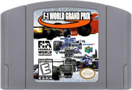 Cartridge artwork for F-1 World Grand Prix on the Nintendo N64.
