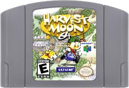 Cartridge artwork for Harvest Moon 64 on the Nintendo N64.