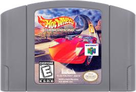 Cartridge artwork for Hot Wheels: Turbo Racing on the Nintendo N64.
