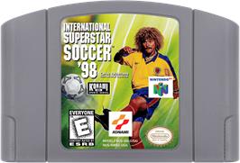 Cartridge artwork for International Superstar Soccer '98 on the Nintendo N64.