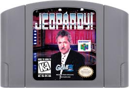 Cartridge artwork for Jeopardy on the Nintendo N64.