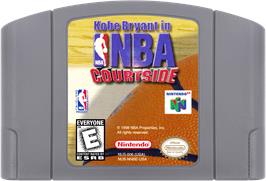 Cartridge artwork for Kobe Bryant's NBA Courtside on the Nintendo N64.