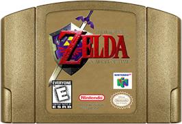 Cartridge artwork for Legend of Zelda: Ocarina of Time on the Nintendo N64.