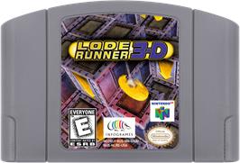Cartridge artwork for Lode Runner 3D on the Nintendo N64.