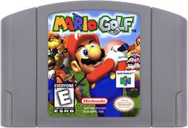 Cartridge artwork for Mario Golf on the Nintendo N64.