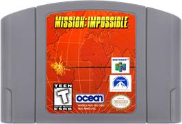 Cartridge artwork for Mission Impossible on the Nintendo N64.