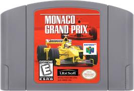 Cartridge artwork for Monaco Grand Prix on the Nintendo N64.