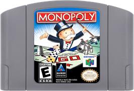 Cartridge artwork for Monopoly on the Nintendo N64.