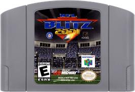 Cartridge artwork for NFL Blitz 2001 on the Nintendo N64.