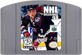 Cartridge artwork for NHL Breakaway 98 on the Nintendo N64.