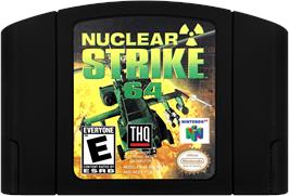 Cartridge artwork for Nuclear Strike 64 on the Nintendo N64.