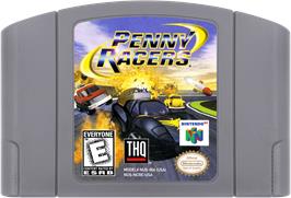 Cartridge artwork for Penny Racers on the Nintendo N64.