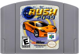Cartridge artwork for San Francisco Rush 2049 on the Nintendo N64.