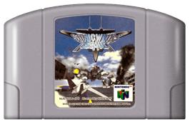 Cartridge artwork for Sonic Wings Assault on the Nintendo N64.