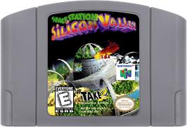 Cartridge artwork for Space Station Silicon Valley on the Nintendo N64.