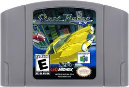 Cartridge artwork for Stunt Racer 64 on the Nintendo N64.
