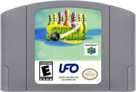 Cartridge artwork for Super Bowling on the Nintendo N64.