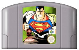 Cartridge artwork for Superman on the Nintendo N64.