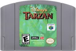Cartridge artwork for Tarzan on the Nintendo N64.