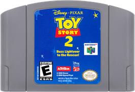 Cartridge artwork for Toy Story 2: Buzz Lightyear to the Rescue on the Nintendo N64.