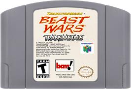 Cartridge artwork for Transformers: Beast Wars Transmetals on the Nintendo N64.