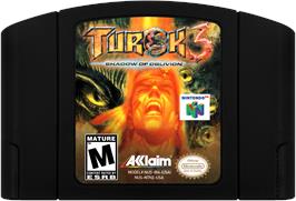 Cartridge artwork for Turok 3: Shadow of Oblivion on the Nintendo N64.