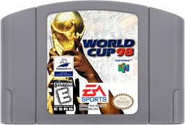 Cartridge artwork for World Cup 98 on the Nintendo N64.