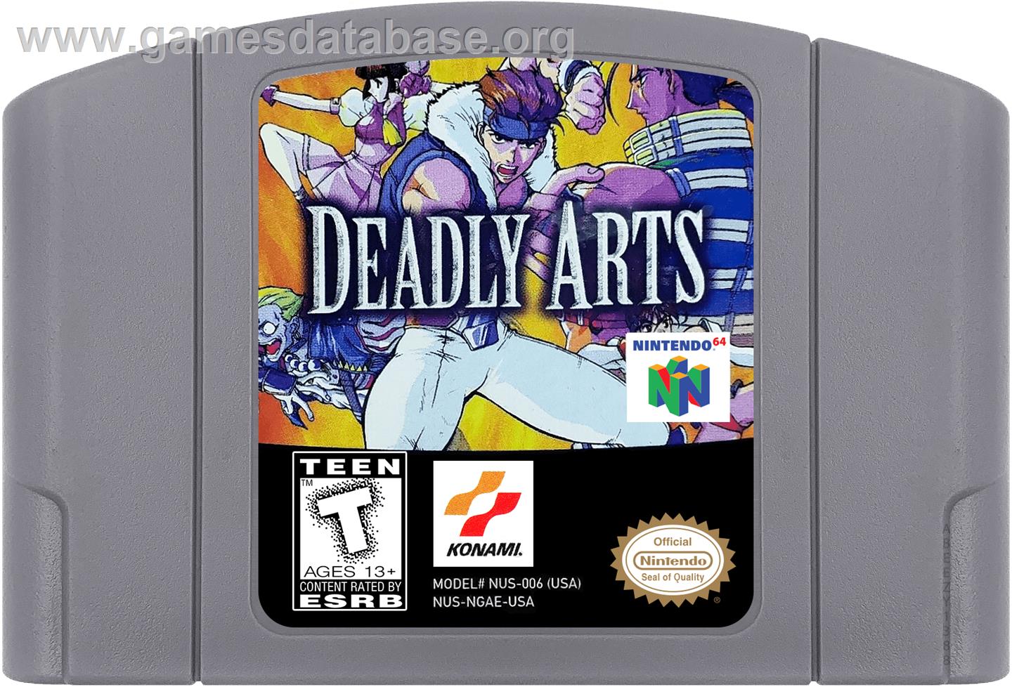 Deadly Arts - Nintendo N64 - Artwork - Cartridge