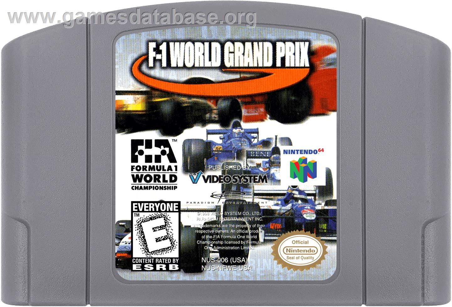 F-1 World Grand Prix - Nintendo N64 - Artwork - Cartridge