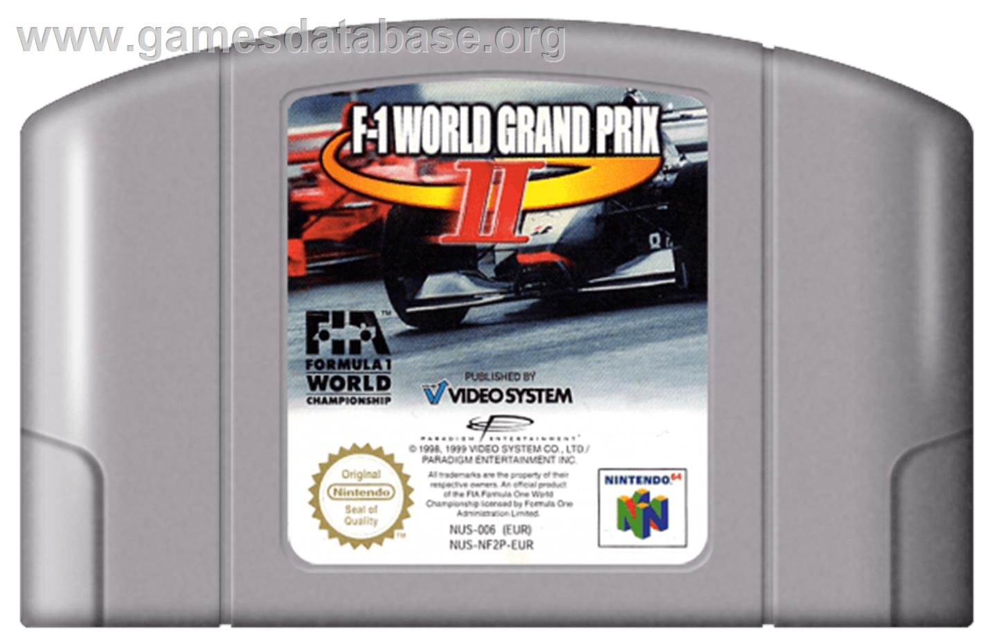 F-1 World Grand Prix 2 - Nintendo N64 - Artwork - Cartridge