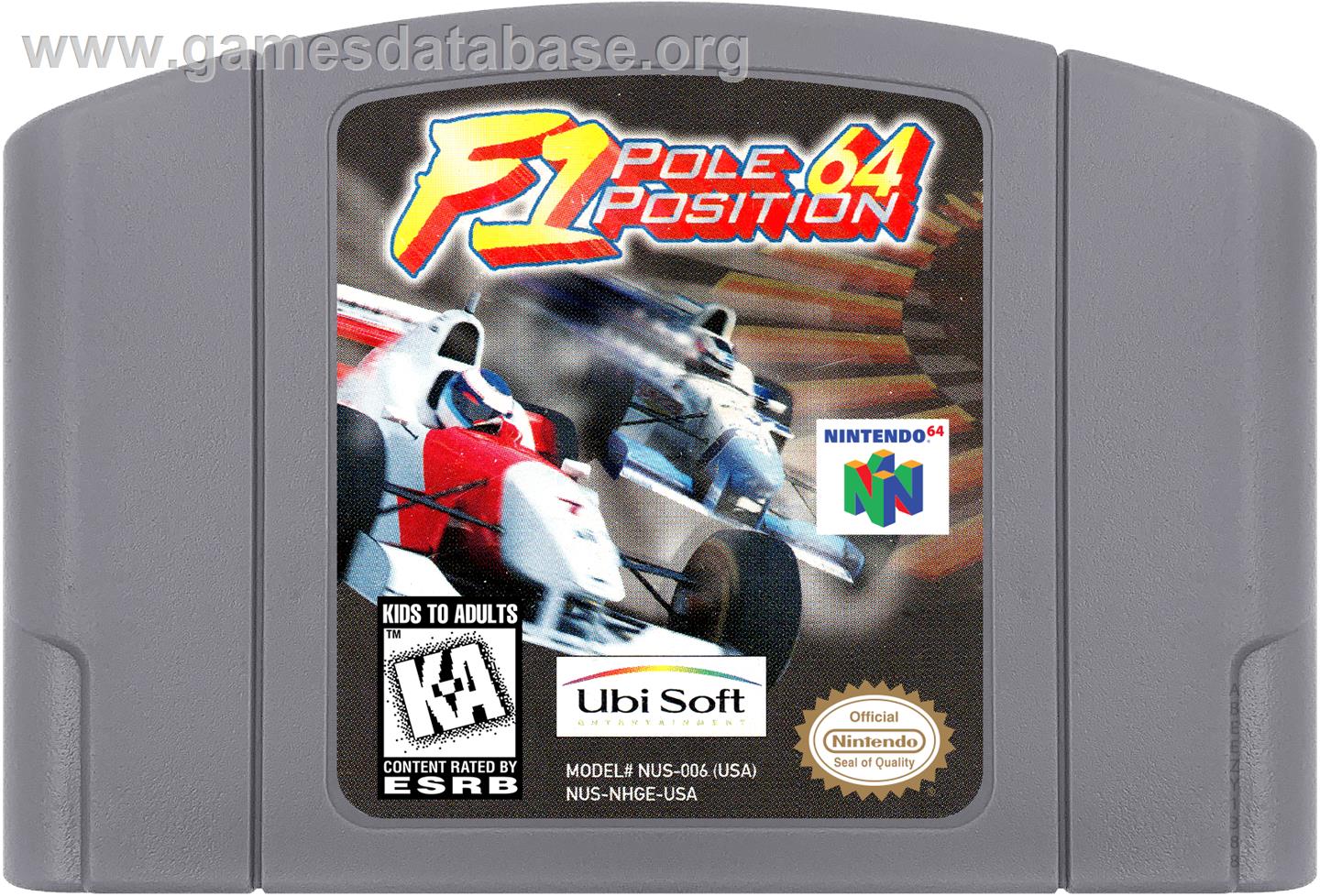 F1 Pole Position 64 - Nintendo N64 - Artwork - Cartridge