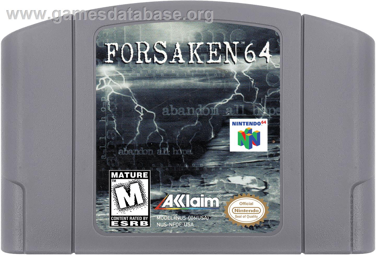 Forsaken 64 - Nintendo N64 - Artwork - Cartridge